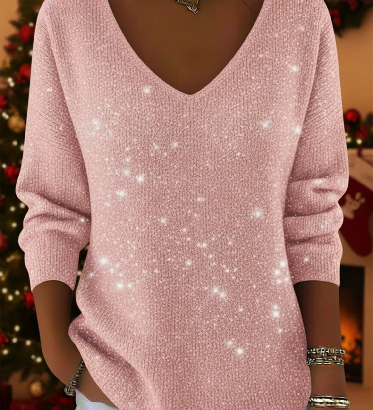 Alessia | Pull festif à encolure en V